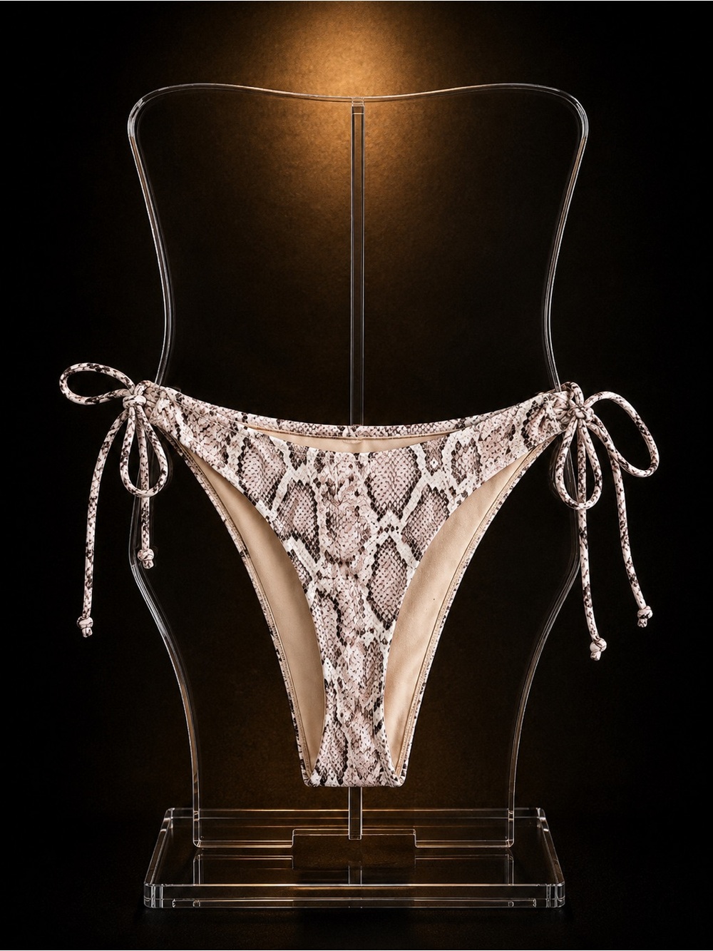 Tie-Side Snake Print Bikini Bottom - Women Swim